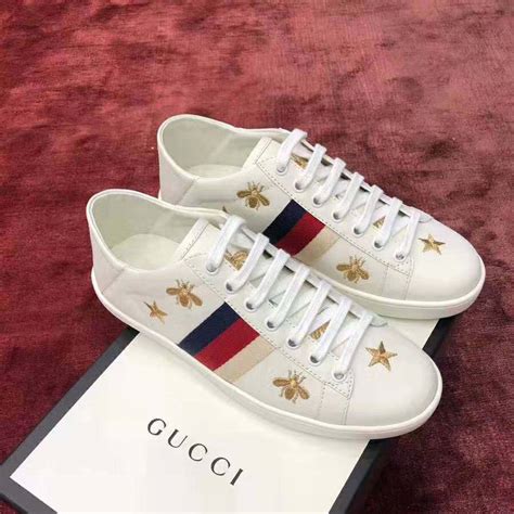 gucci ace womens sneaker|gucci ace bee embroidered sneakers.